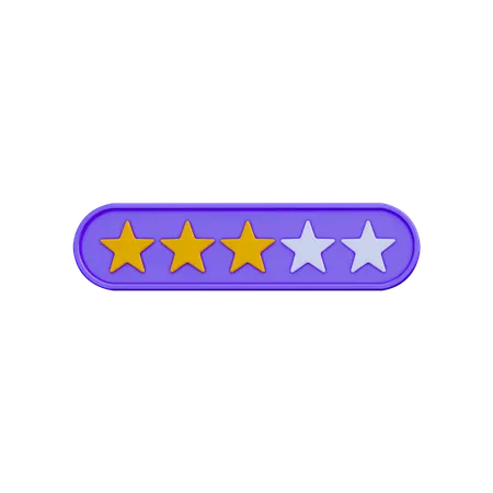 3 D Star Rating Review 3D Illustration