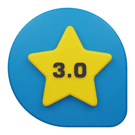 Three Star Rating Comment  3D Icon