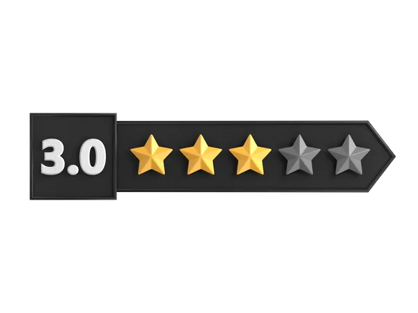 Three Star Rating Label 3 D Icon 3D Icon