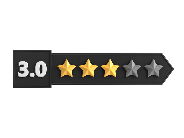 Three Star Rating Label  3D Icon