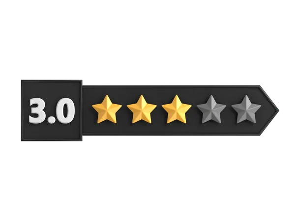 Three Star Rating Label  3D Icon