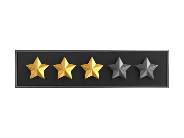 Three Star Rating Label  3D Icon