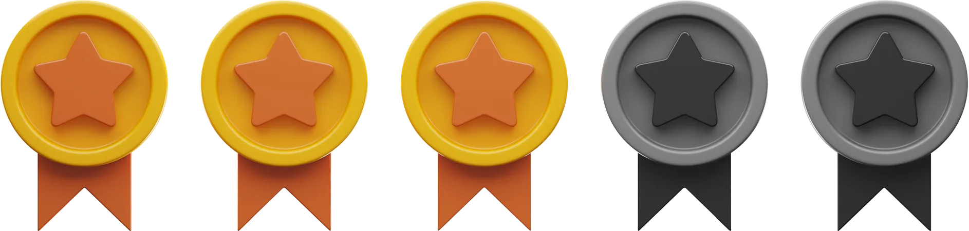 Three Star Score  3D Illustration