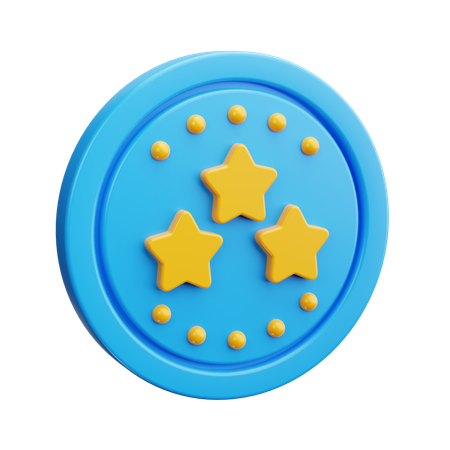 Three Stars  3D Icon