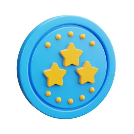 Three Stars  3D Icon