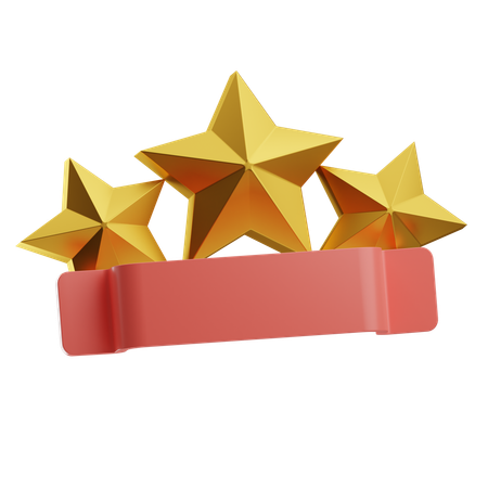 Three Stars  3D Icon