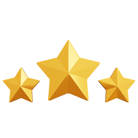 Three Stars 3D Icon