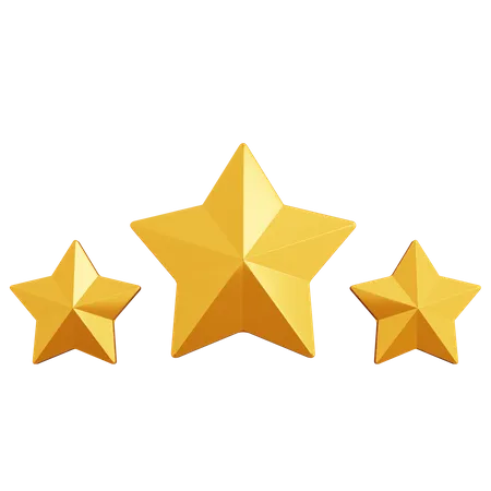 3 D Rendering Three Stars Isolated 3D Icon