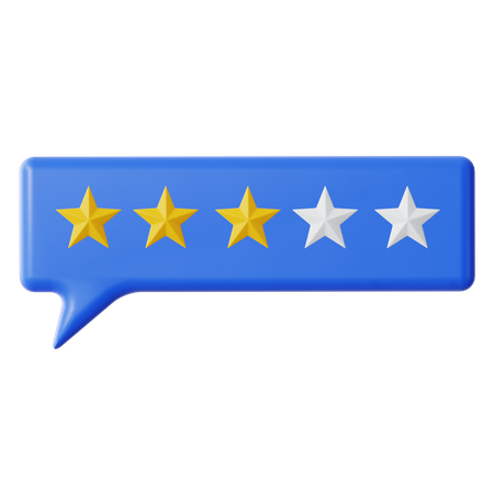Three Stars Feedback  3D Icon