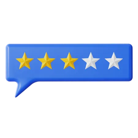 Three Stars Feedback  3D Icon