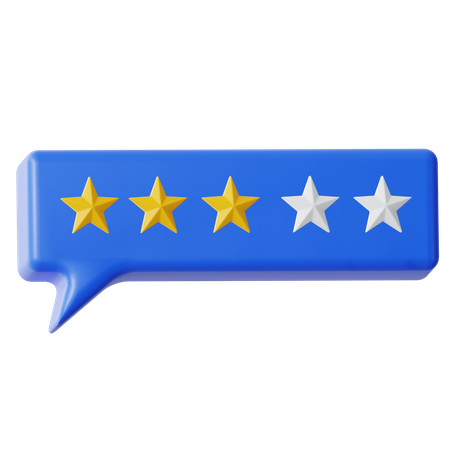Three Stars Feedback  3D Icon