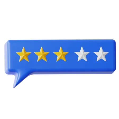 Three Stars Feedback  3D Icon