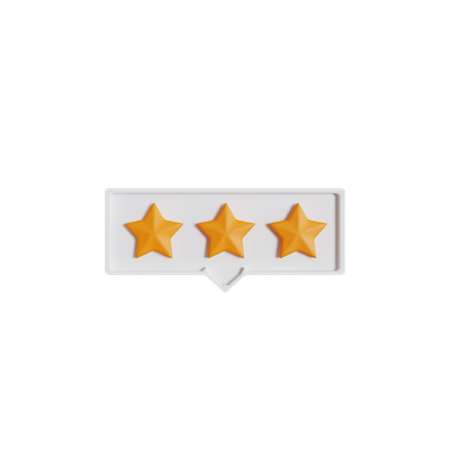 Three Stars Feedback  3D Icon