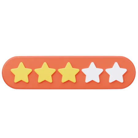 Three Stars Rating  3D Icon