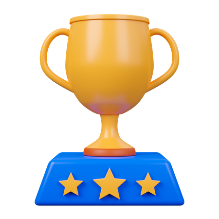 Three Stars Trophy  3D Icon