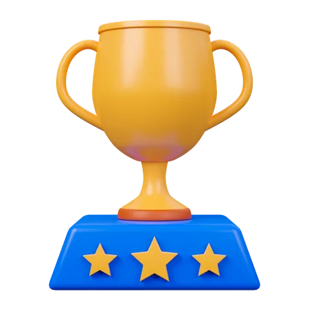 Three Stars Trophy  3D Icon