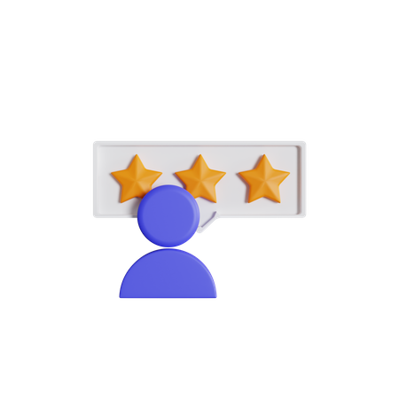 Three Stars User Rating  3D Icon