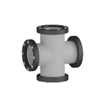 Three Way Pipe  3D Icon