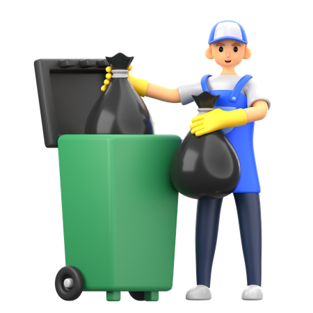 Throw garbage  3D Icon