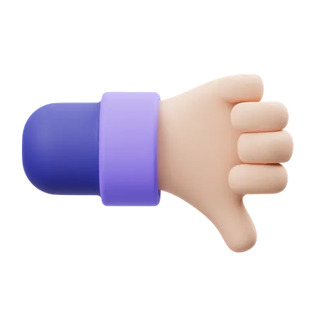 Thumb Down Hand Gesture  3D Illustration