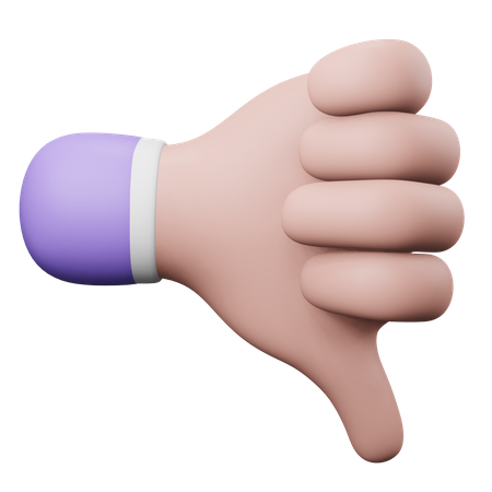 Thumb Down Hand Gesture  3D Illustration