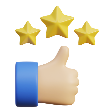 Thumb Hand And Star Rating Review  3D Icon