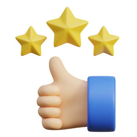 Thumb Hand And Star Rating Review  3D Icon