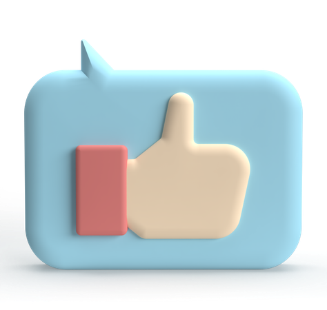 Thumb Up Chat  3D Icon