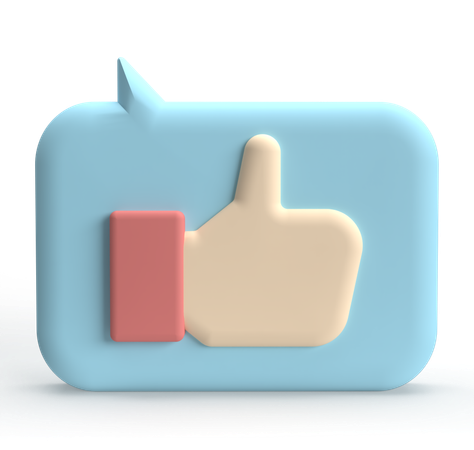 Thumb Up Chat  3D Icon