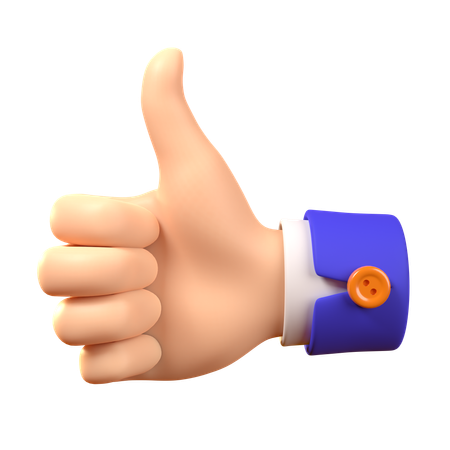 Thumb Up Hand Gesture  3D Icon