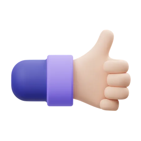 Thumb Up Hand Gesture  3D Illustration