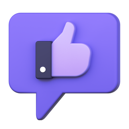 Thumb Up Message  3D Icon