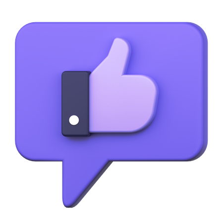 Thumb Up Message  3D Icon