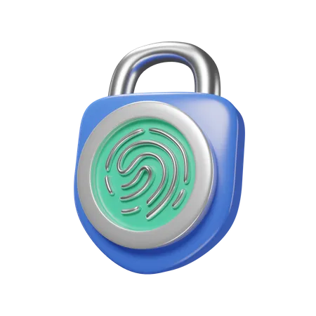 Thumbprint Security Icon 3 D Illustration 3D Icon