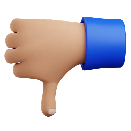 3 D Thumbs Down Hand Gesture With Isolated Background 3D Icon