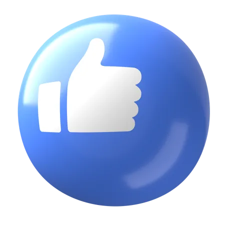 3 D Rounded Social Media Like 3D Icon