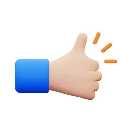 3 D Thumbs Up Icon 3D Icon