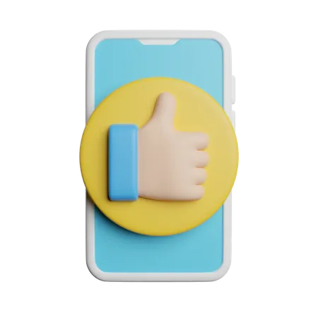 Thumbs Up Like Feedback 3D Icon