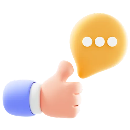 Thumb Up With A Bubble Talk 3D Icon