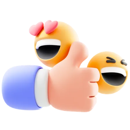 Happy Emojis With Hand Concept Smiling And Laughing Emoticons Crowd 3D Icon