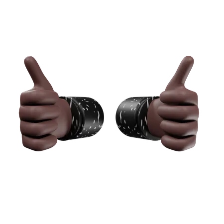 Thumbs up gesture  3D Illustration