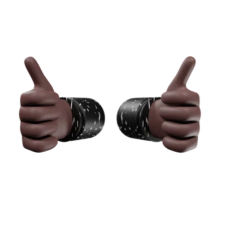 Hands Showing Thumbs Up 3D Illustration