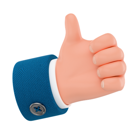 親指を立てた手  3D Icon