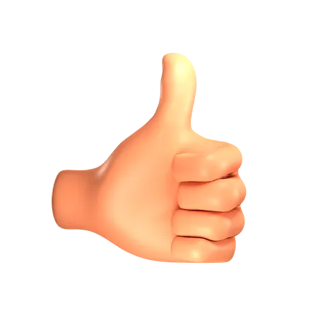 Thumbs up hand gesture 3D Illustration