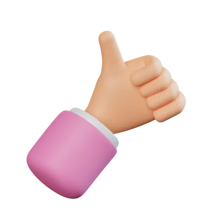 Thumbs Up Hand Gesture  3D Icon