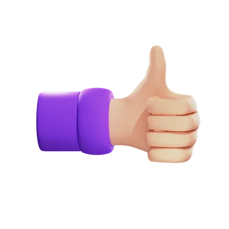 Thumbs Up Hand Gesture  3D Icon