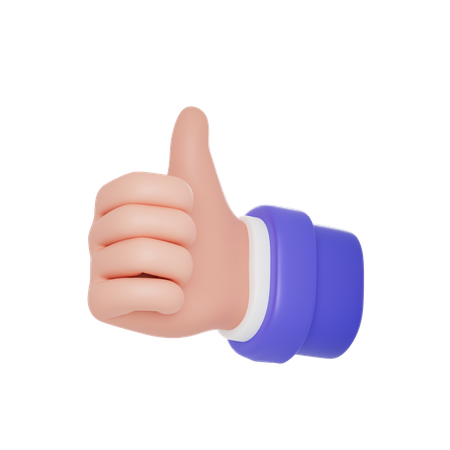 Thumbs Up Hand Gesture  3D Icon