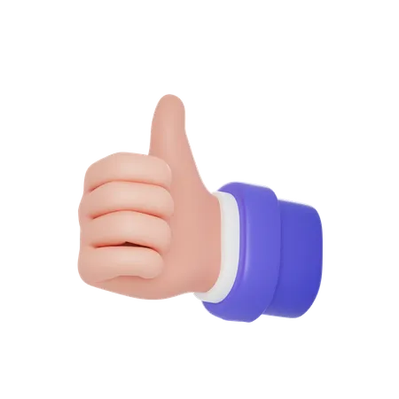 Thumbs Up Hand Gesture  3D Icon