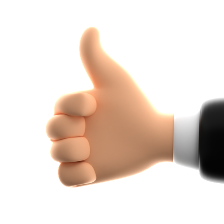 Thumbs Up Hand Gesture  3D Icon