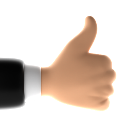 Thumbs Up Hand Gesture  3D Icon